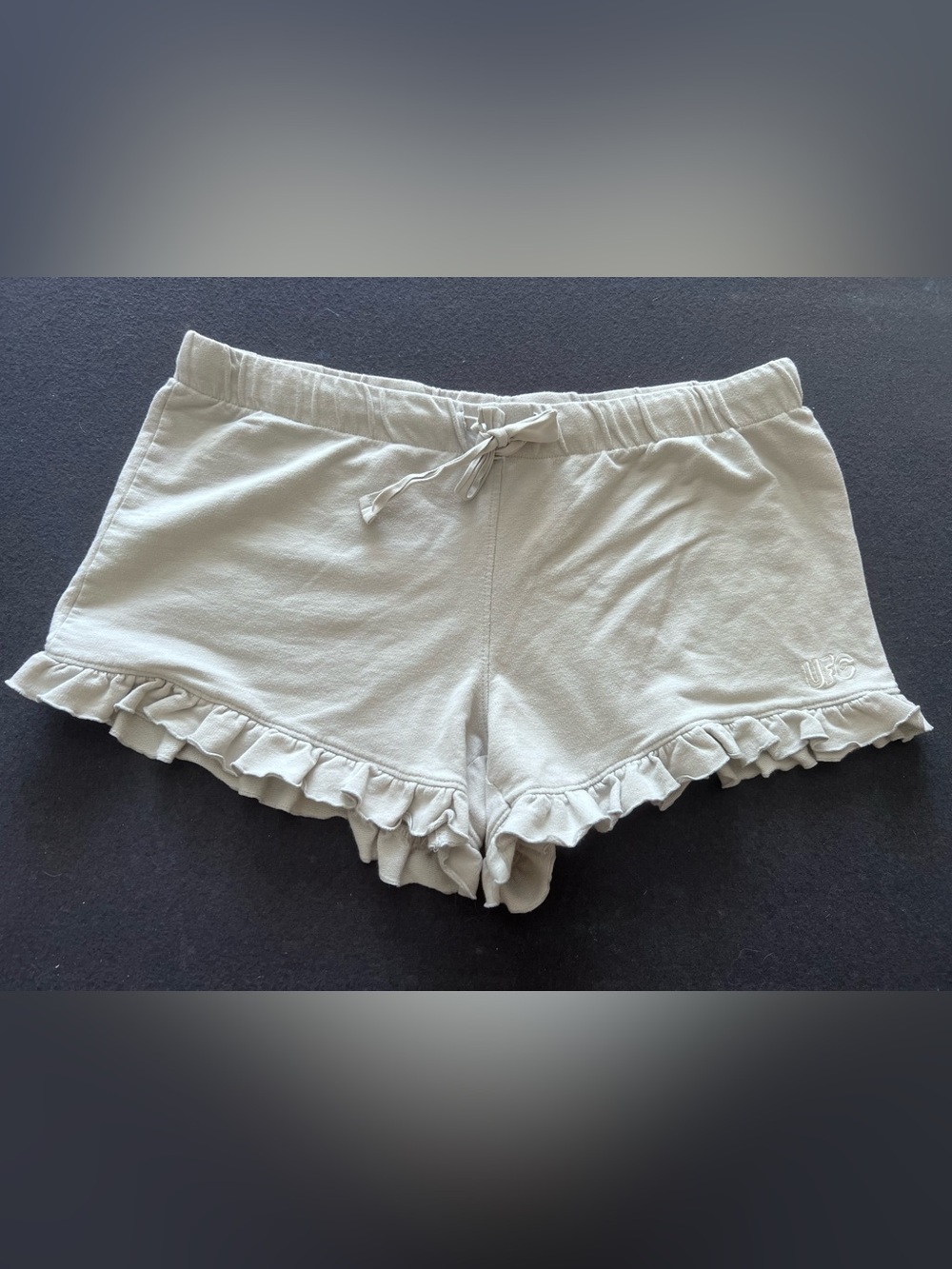 UFC Brand cheeky Ruffle Trim Cozy sexy Lounge Shorts - Light Gray size XL #D-2